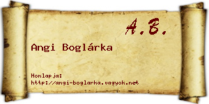 Angi Boglárka névjegykártya